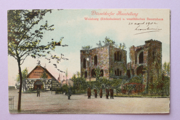 Ansichtskarte AK Düsseldorf 1902 Weinburg westfälisches Bauernhaus Steinhagen Ausstellung Architektur NRW